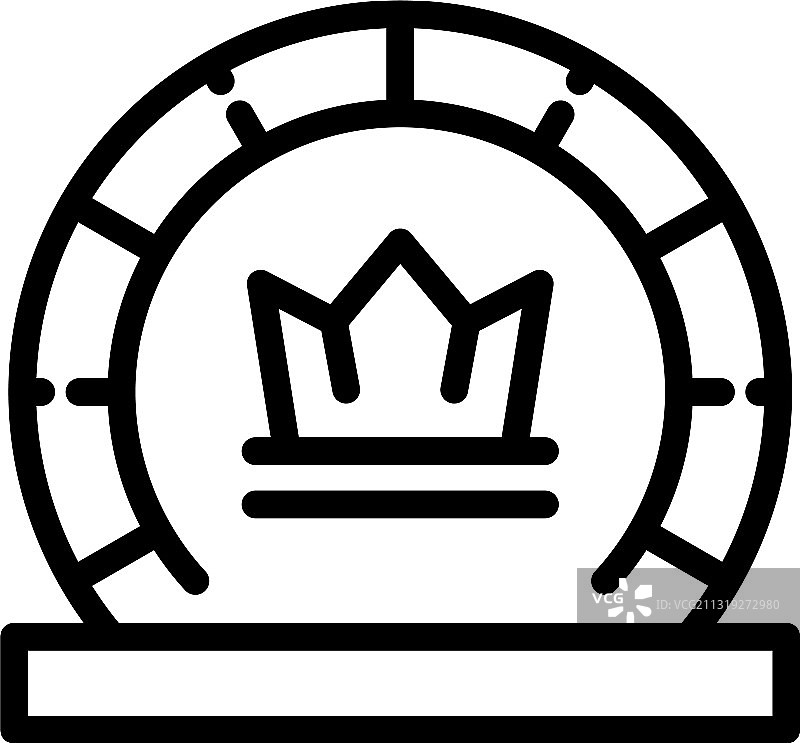 皇冠硬币图标轮廓样式图片素材