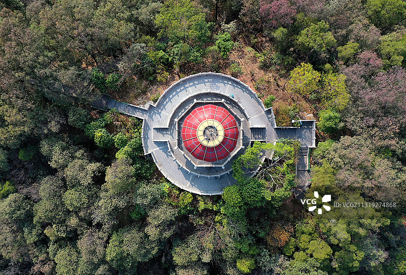 广东省东莞市旗峰公园航拍图片素材