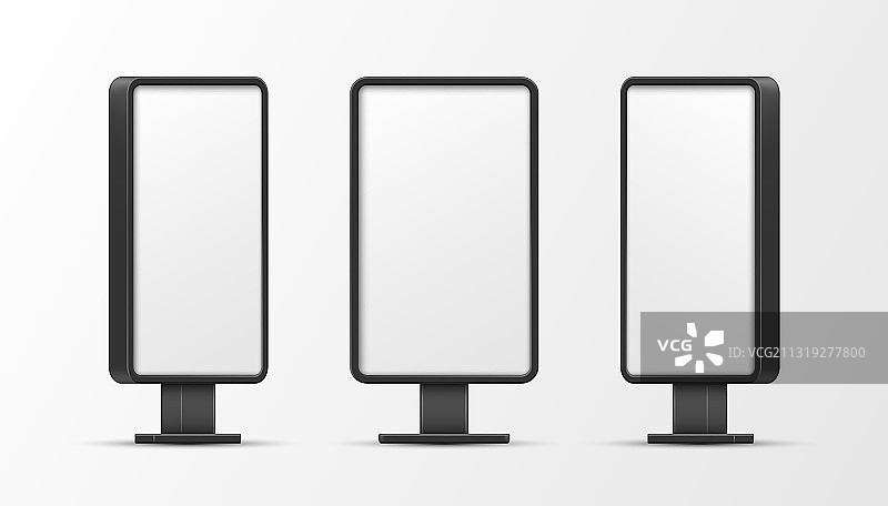 垂直的空灯箱模型屏幕图片素材