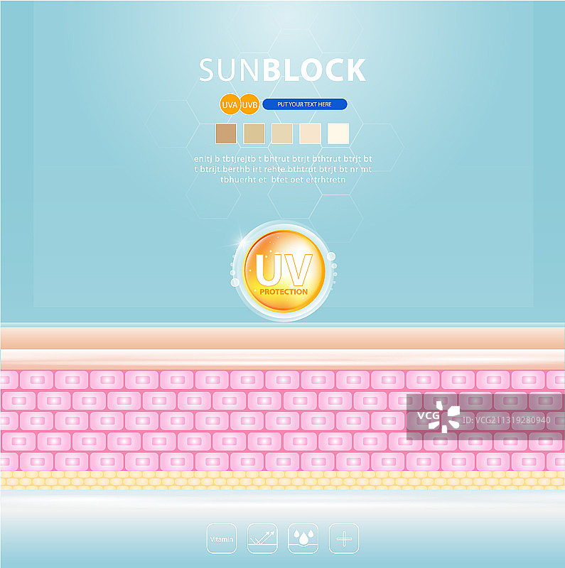 UV防护设计后的皮肤反射图片素材