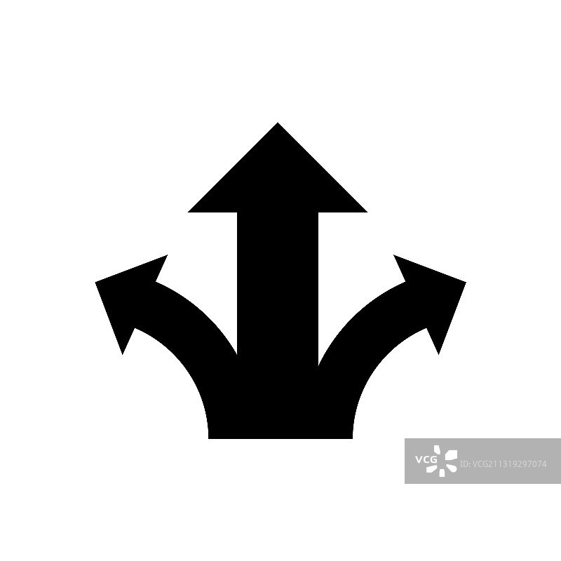 三个箭头 - 白色背景上的黑色图标图片素材