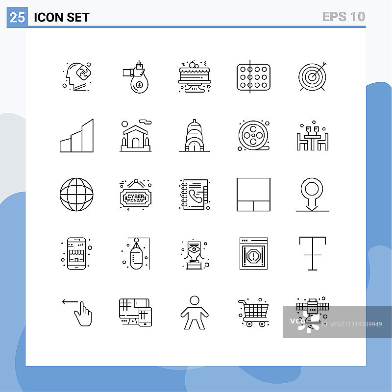 样品的25条线条符号标志图片素材