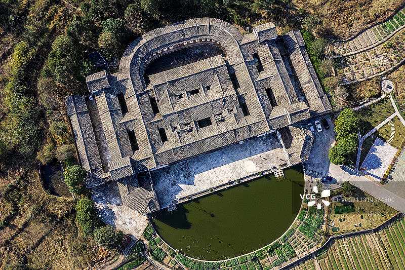 客家围龙屋图片素材