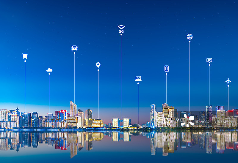 杭州科技网络城市建筑图片素材