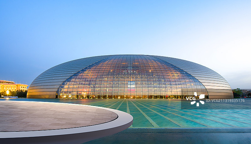 国家大剧院夜景图片素材