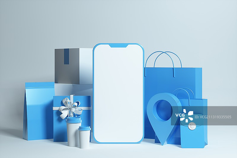 3d渲染的手机场景图图片素材