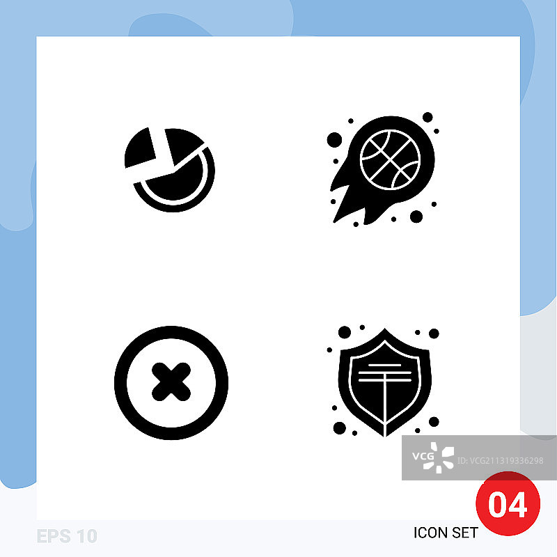 通用馅饼实心字形包4个图片素材