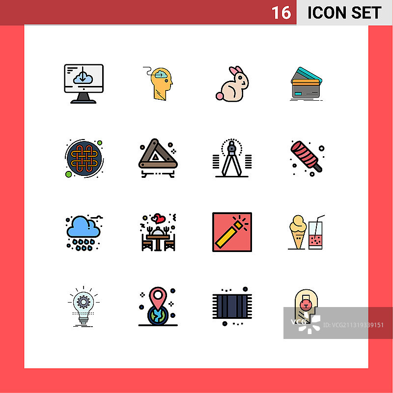 16平面颜色填充线概念的网站图片素材