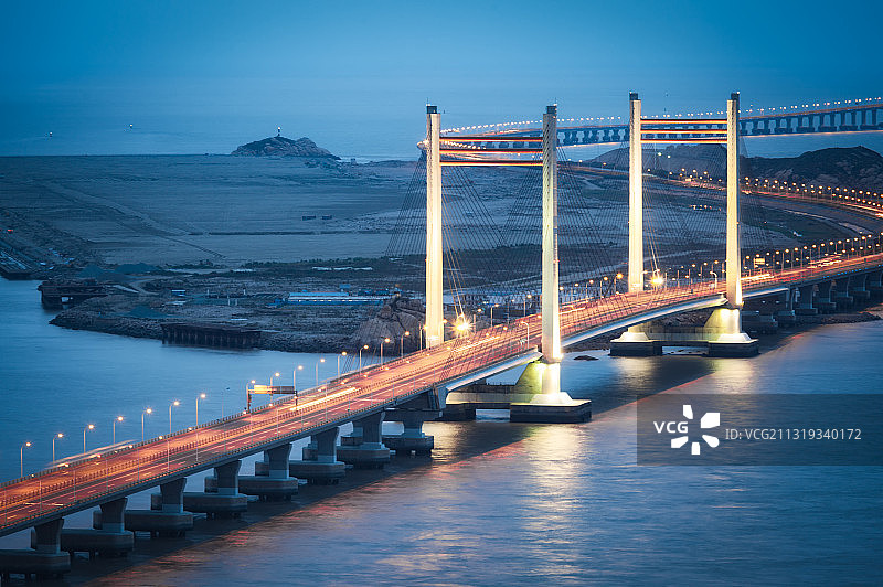 上海东海大桥夜景建筑风光图片素材