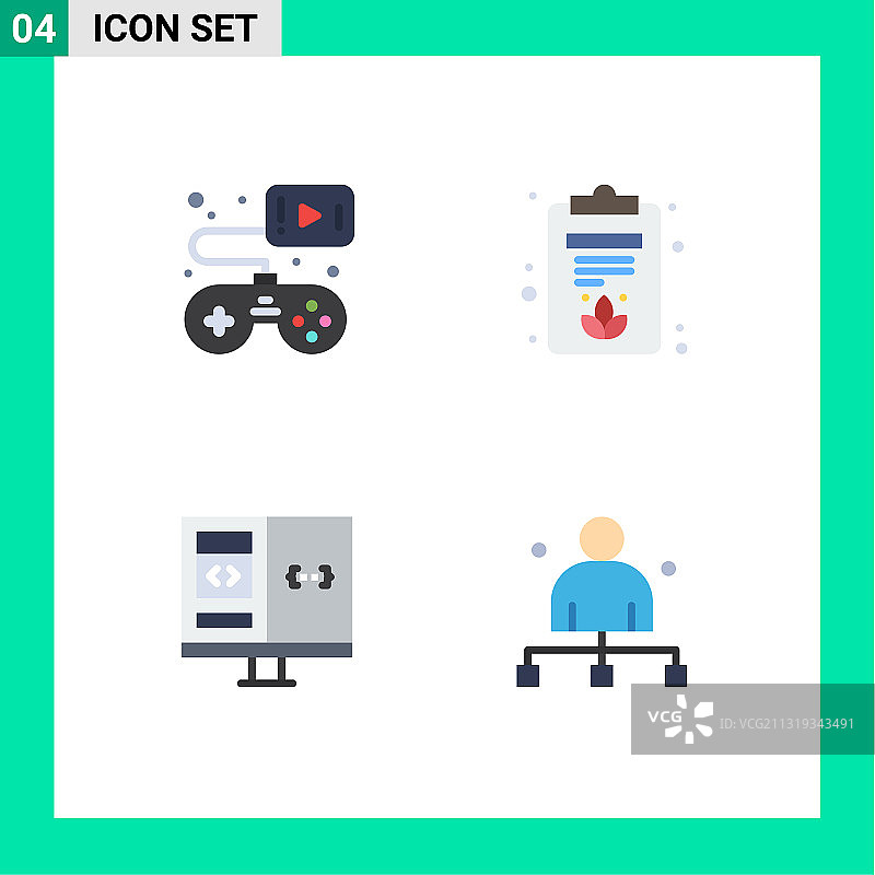 扁平风格图标组合图片素材