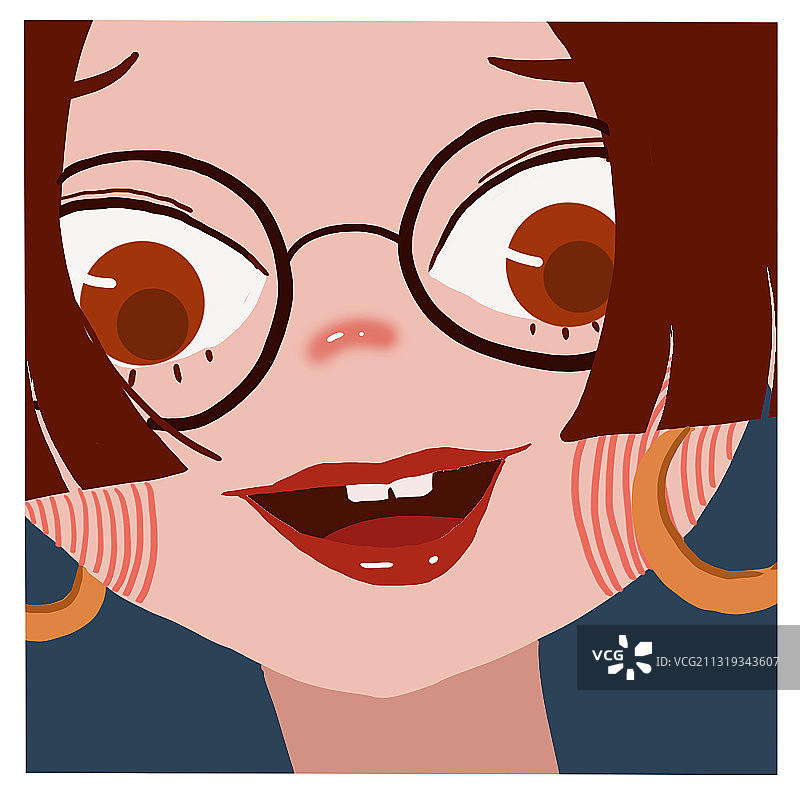 兔牙少女短发图片素材