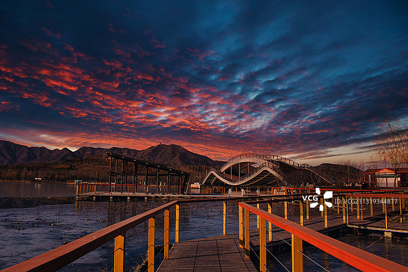 冬日鹿泉区龙泉湖公园图片素材