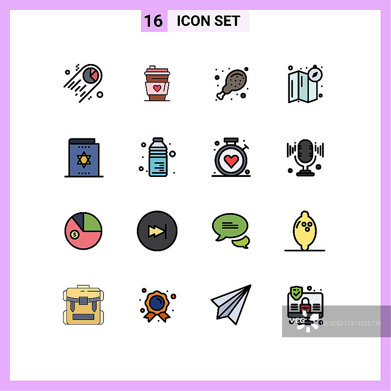 现代集16平色填充线条图片素材