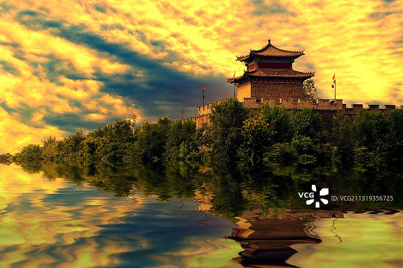 古城角楼图片素材