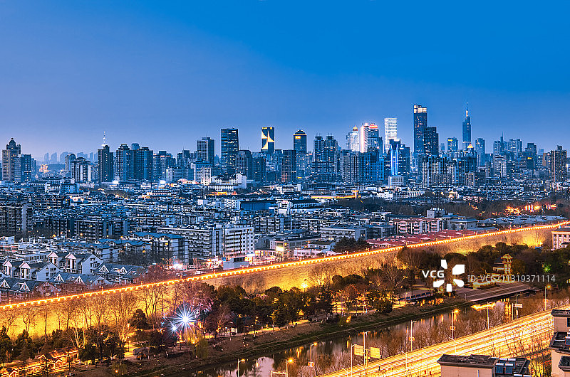 南京城市夜景图片素材