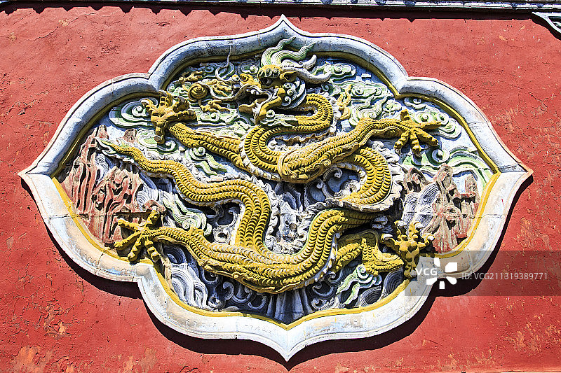 辽宁省抚顺市清永陵五彩云龙袖壁图片素材
