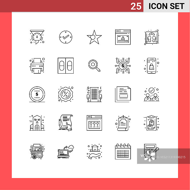 包25现代线条符号和符号的网页图片素材