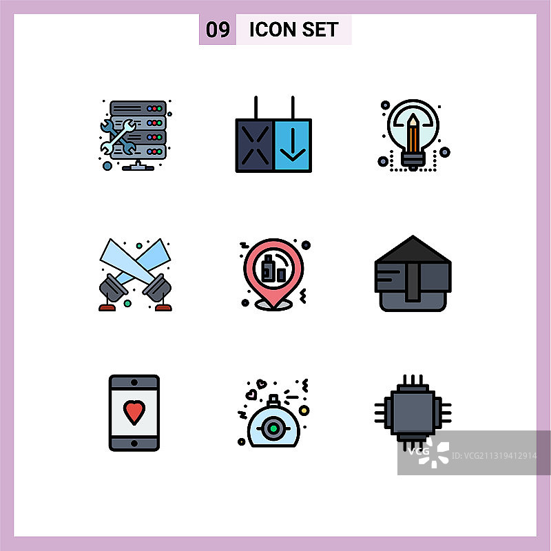 股票图标包9行符号和符号图片素材