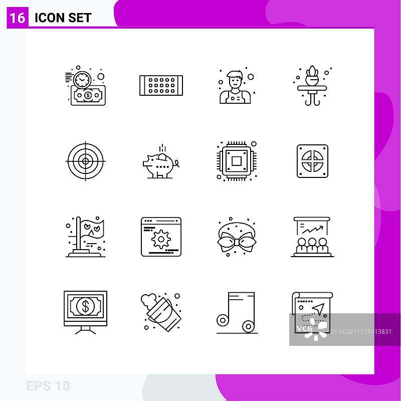 16适用于网络和移动的通用大纲图片素材