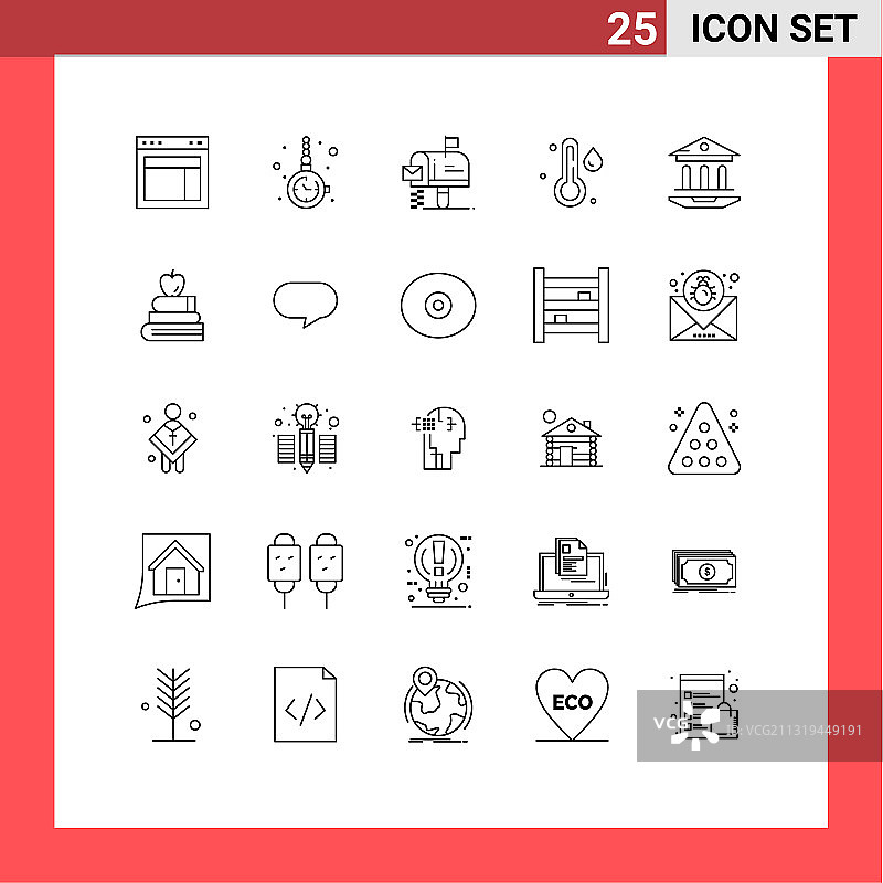 股票图标包25行符号和符号图片素材