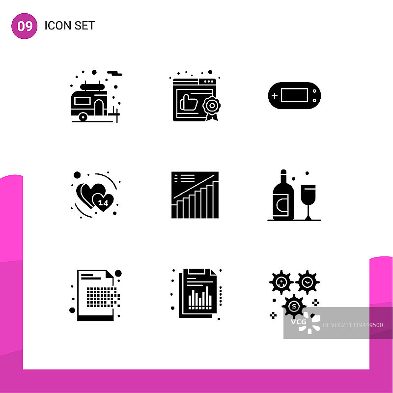 9个创意实心字形演示合集图片素材