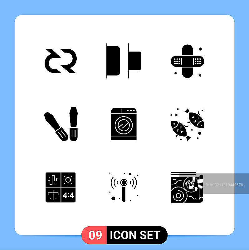 现代集9个立体字形和符号等图片素材