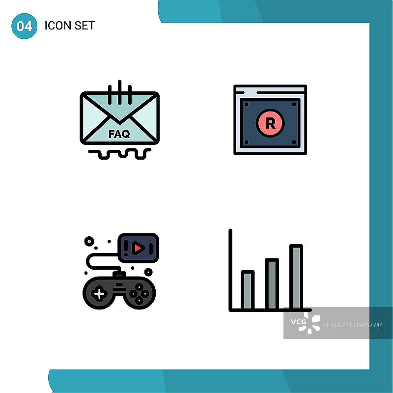 设置4个现代UI图标符号标志图片素材