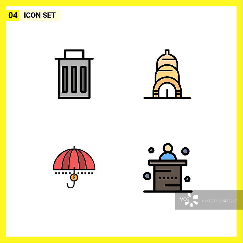 填充线平色包4个通用符号图片素材