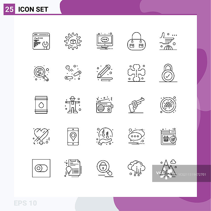 为网页和手机设置了25条通用线图片素材