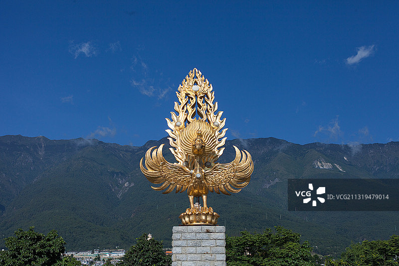 大理三塔大鹏金翅鸟图片素材