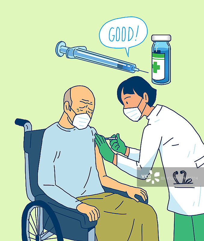 新冠疫情后病毒疫苗接种插画图片素材