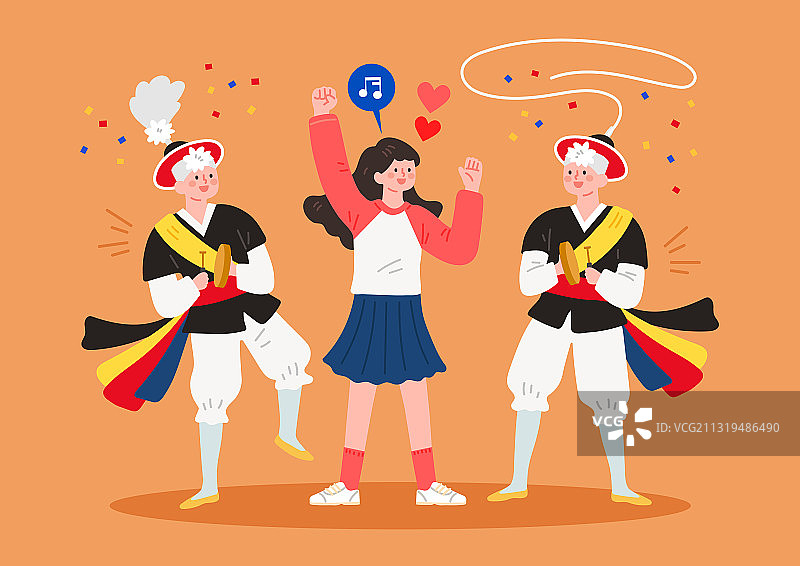 Z世代的传统文化体验：身穿韩服，体验韩国传统文化图片素材