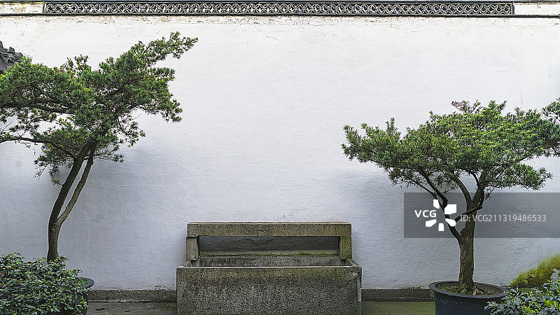 江南园林小景图片素材