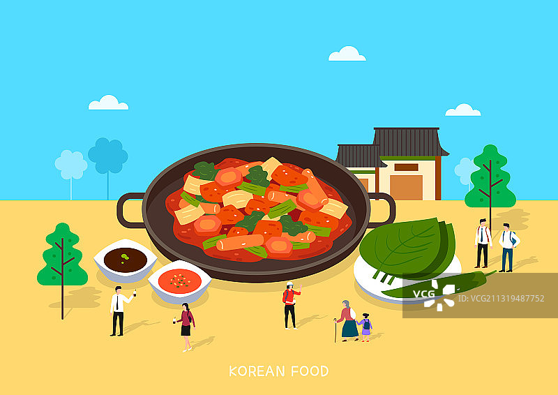 韩式鸡排芝麻叶微缩食物模型图片素材