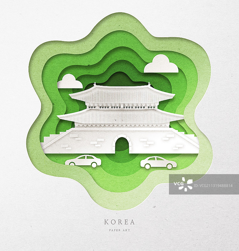 纸、纸艺、地标、崇礼门、首尔、韩国图片素材