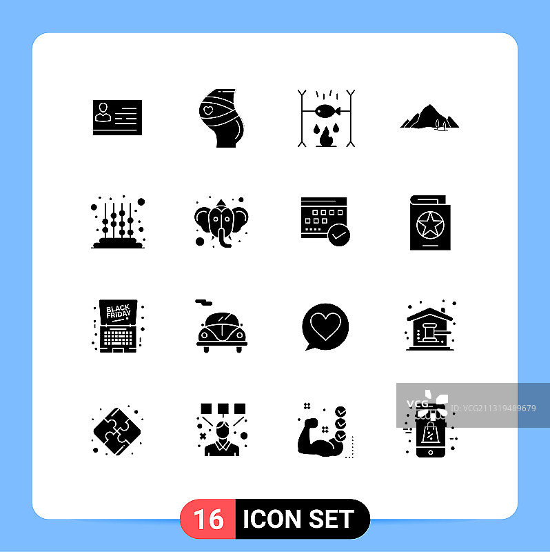 16 .用户界面实心字形包现代图片素材