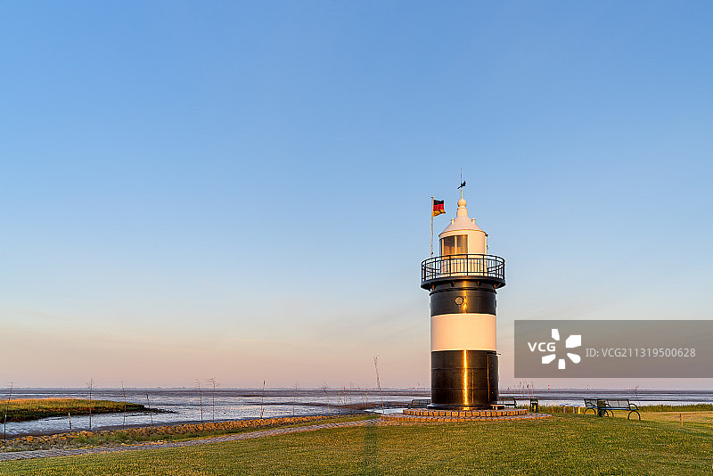 德国下萨克森州Wremen港的克莱纳普雷士灯塔图片素材