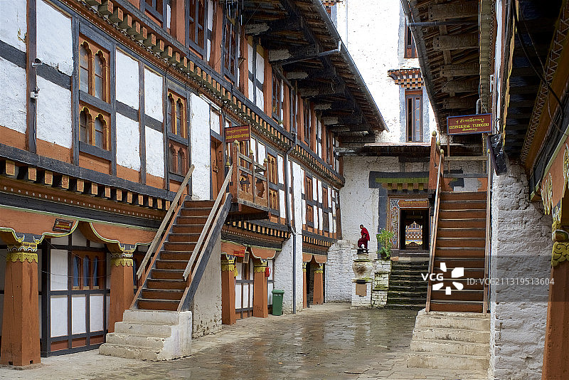 不丹布姆唐查姆卡山谷贾卡尔宗庭院图片素材