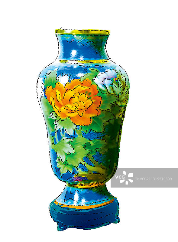 赏盘和一对花瓶图片素材