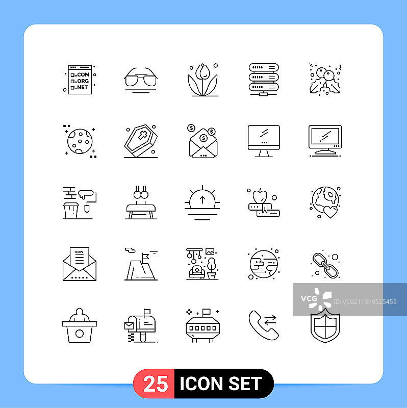 25个创意图标的现代符号和符号图片素材