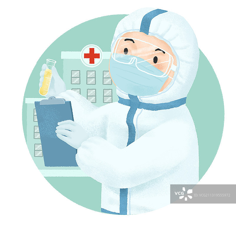 防护服医务人员卡通人物图片素材