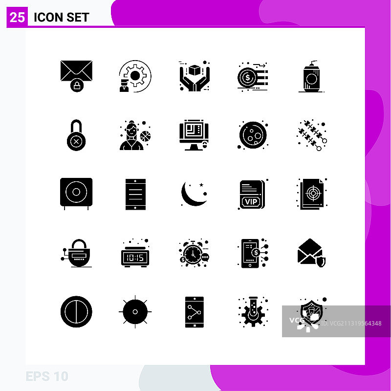 为网络和移动设置的25个通用实体符号图片素材