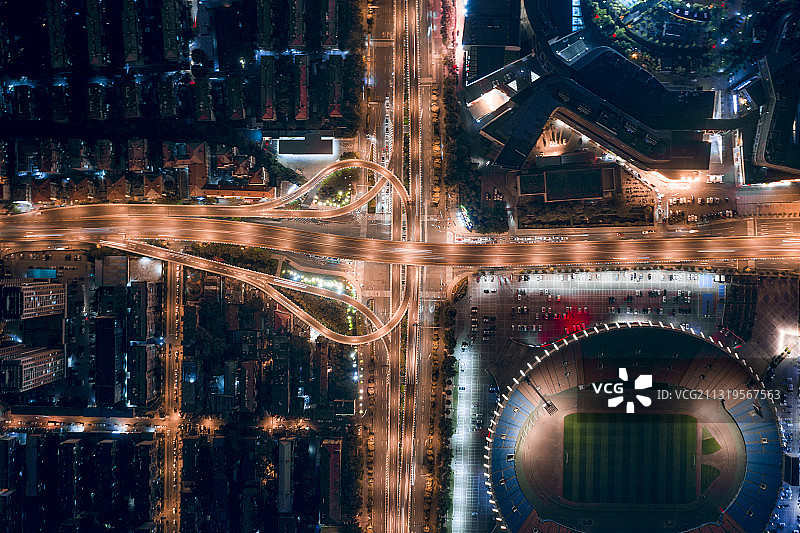 济南玉函立交桥夜景图片素材