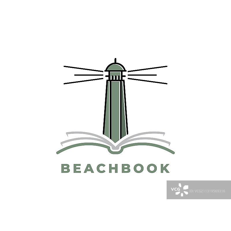 带有书籍logo设计的灯塔图片素材
