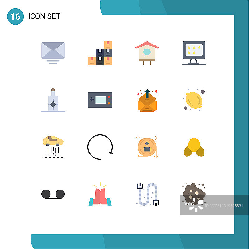 16种适用于网络和移动的通用平面颜色图片素材