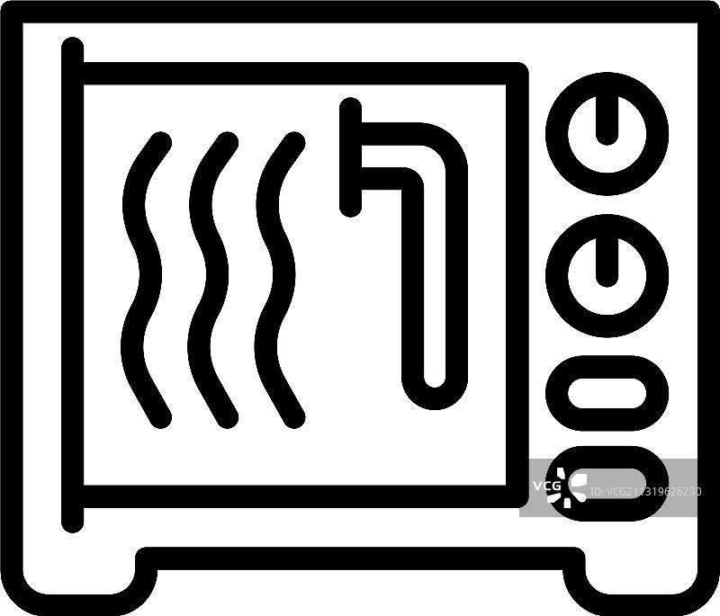 轮廓风格的厨房微波炉图标图片素材