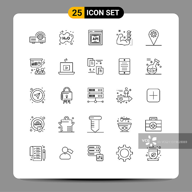 25种现代线条肌肉训练组合图片素材