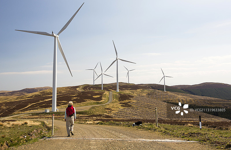 苏格兰南部高地克莱德风力发电场图片素材