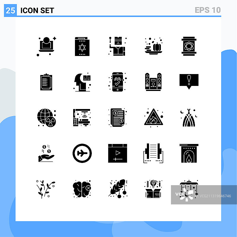 为网络和移动设置的25个通用实体符号图片素材