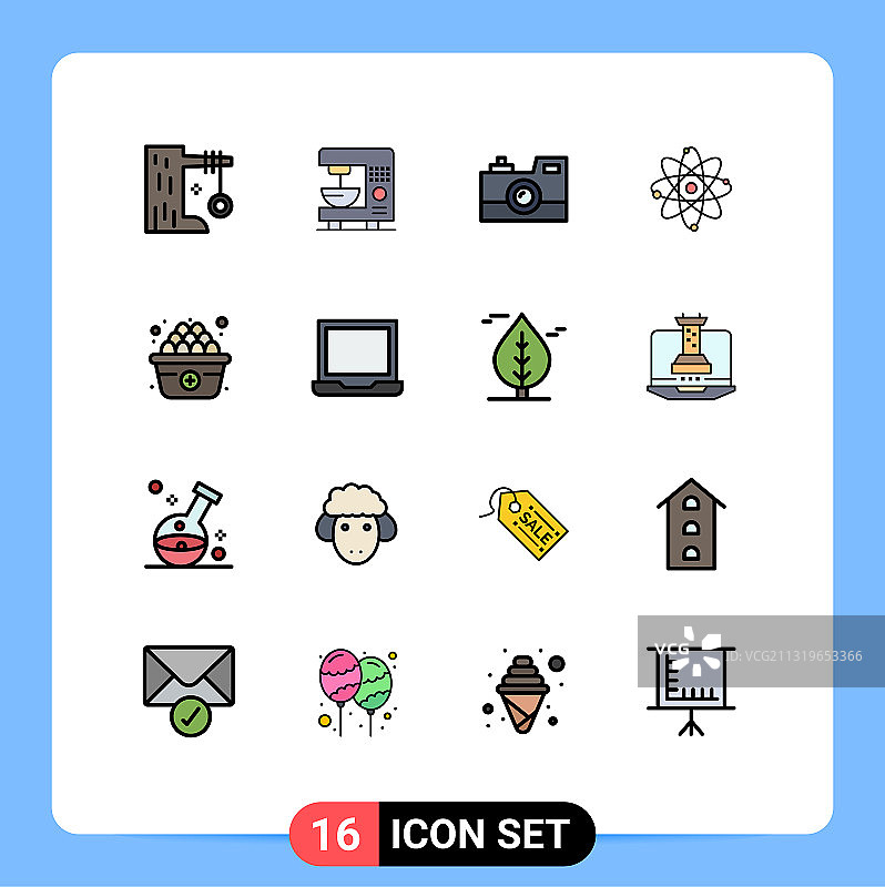 包16条创意平色填充线条图片素材